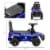 Police Car Toy with Megaphone, Ride On Sliding Car W/ Anti Fall Device Blue Perspective: left