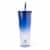 Manna™ Axel™ Plastic Tumbler & Straw Set - Blue Perspective: left