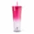 Manna™ Axel™ Plastic Tumbler & Straw Set - Pink Perspective: left