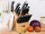 18-Piece Black Stainless Steel Professional Cutlery Kitchen Knife Set Perspective: left