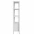 Martha Stewart Gray 4 Tier Shaker Style Bookcase with Cabinet and Brushed Nickel Hardware Perspective: left