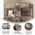Riley Loft Bed Frame with Desk, Full Size Wooden Bed Frame with Protective Guard Rails & Perspective: left