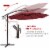 Costway 10FT Patio Offset Hanging Umbrella Easy Tilt Adjustment 8 Ribs Backyard Burgundy Perspective: left