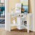 Costway Wooden Corner Desk With Drawer Computer PC Table Study Office Room White Perspective: left