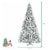 Costway 8ft Snow Flocked Hinged Christmas Tree w/ Berries & Poinsettia Flowers Perspective: left