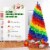 Costway 7FT Artificial Hinged Colorful Rainbow Full Fir Christmas Tree with 1213 Tips Perspective: left