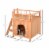 Wooden Pet House Dog Cat Puppy Room Bed Platform Bed Shelter Indoor Outdoor Perspective: left