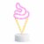 Amped  Co Pink Ice Cream Desk Light, Mini LED Neon Collection Perspective: left