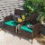 Slickblue - Patio Rattan Wicker Conversation Set Sofa Cushioned Loveseat Glass Table Perspective: left