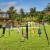 Slickblue 7-in-1 Stable A-shaped Outdoor Swing Set for Backyard Perspective: left