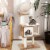Slickblue 46 Inch Wooden Cat Activity Tree with Platform and Cushions for Cats and Kittens Perspective: left