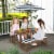 Slickblue Kids Picnic Table and Bench Set with Cushions and Height Adjustable Umbrella Perspective: left