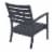 Siesta ISP004-DGR-CNA Artemis XL Outdoor Club Chair with Sunbrella Natural Cushion - Dark Gra Perspective: left