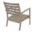 Siesta ISP004-DVR-CNA Artemis XL Outdoor Club Chair with Sunbrella Natural Cushion - Taupe - Perspective: left