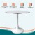 Leisuremod Bristol 31 Round Dining Table White Base with White Marbled Wood Top Perspective: left