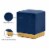 Meridian Furniture Jax Contemporary Velvet Ottoman/Stool in Navy Perspective: left