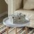 Grey Wood Facial Tissue Box Holder for Your Bathroom, Office, or Vanity with Decorative Metal Perspective: left