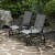 Two Person Outdoor Double Swing Glider Chair Set with Center Tempered Glass Table, Loveseat Perspective: left