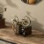 Decorative Bronze Metal Vintage Single Bottle Film Projector Wine Holder Perspective: left