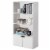 Basicwise 47 Inches Multi Purpose White 3 Tier Open Book Shelf And Bookcases Perspective: left