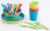 Basicwise QI003487 Kids Plastic Dinnerware Set, Multi Color - 24 Piece Perspective: left