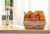 Wooden Angled Display Basket with Fabric Liner for Storage and Display Perspective: left