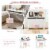 Vanity Table Set Writing Desk Makeup Table w/Round Storage Ottoman Pink Perspective: left