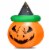 Costway 4ft Inflatable Pumpkin Halloween Decoration w/ Witch Hat LED Light Perspective: left