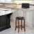 Costway 24'' Swivel Bar stool Leather Padded Dining Kitchen Pub Bistro Chair Backless Perspective: left