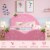 Costway Kids Children Upholstered Platform Toddler Bed Bedroom Furniture Berry Pattern Perspective: left