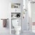 Bathroom Wood Organizer Shelf Over-the-toilet Storage Rack W/Cabinet Spacesaver Perspective: left