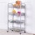 Costway 4 Tier Storage Rack Trolley Cart Home Kitchen Organizer Utility Baskets Silver Steel Perspective: left