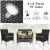 4PCS Outdoor Furniture Set Patio Rattan Conversation Set w/ Grey & Off White Cushion Perspective: left