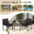 3PCS Patio Rattan PE Wicker Bistro Set Outdoor Furniture Set w/ Table & Cushion Perspective: left