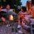 Slickblue 28 Inch Portable Fire Pit on Wheels with Log Grate-Black Perspective: left