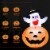 Costway 5 Ft Halloween Blow-up Inflatable Ghost in Pumpkin w/ LED Bulb Yard Decoration Perspective: left