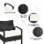 3PCS Patio Rattan Furniture Set Conversation Sofa Cushioned Coffee Table Garden Perspective: left
