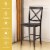 Gymax Set of 2 24'' Counter Height Barstools Kitchen Dining Chairs Rubber Wood Frame Perspective: left