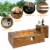48''x27'' 50,000 BTU Propane Fire Pit Table Set w/ Side Table Tank Storage & Cover Perspective: left