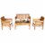 8PCS Wooden Patio Conversation Set Outdoor Furniture Set w/ Cushion Perspective: left