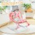 Gymax Adjustable Infant Rocker Bouncer Baby Rocking Chair Toddler w/ Awning Pink Perspective: left