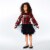 Plaid Dress With Long Sleeves And Mesh Skirt Perspective: left