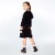 Hooded Knitted Dress With Stripes Perspective: left