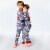 Organic Cotton Christmas Family Two Piece Printed Pajama Set With Deer And Trees Perspective: left