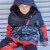 Printed Camo Two Piece Snowsuit Grey And Red Perspective: left
