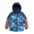 Two Piece Snowsuit Blue With Printed Penguins And Orange Perspective: left