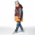 Tricolor Puffy Jacket Barn Red, Yellow And Dark Grey Perspective: left