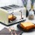 Redmond 4-Slice Extra Wide Slot 1650W Stainless Steel Toaster in Cream Perspective: left