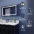 ExBrite 40  W x 24  H Bathroom Led Light Mirror Anti Fog with Digital Clock Lighted Vanity Perspective: left