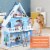 Wooden Dollhouse 3-Story Pretend Playset W/ Furniture & Doll Gift for Age 3+ Year Perspective: left